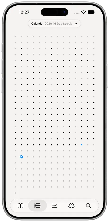 Excerpta on iPhone: The whole year on one screen.